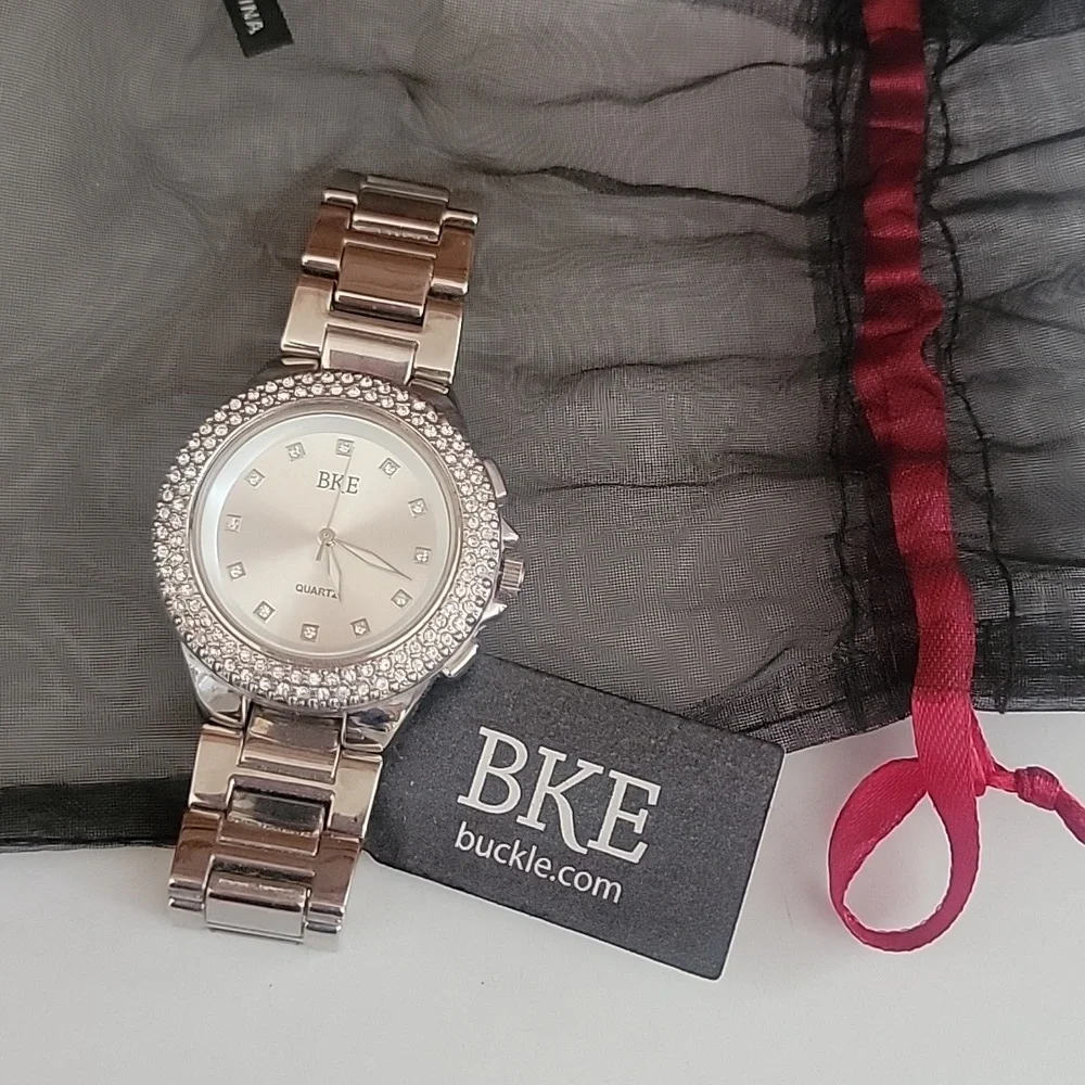 BKE Buckle silver rhinestone ladies watch New Nwt